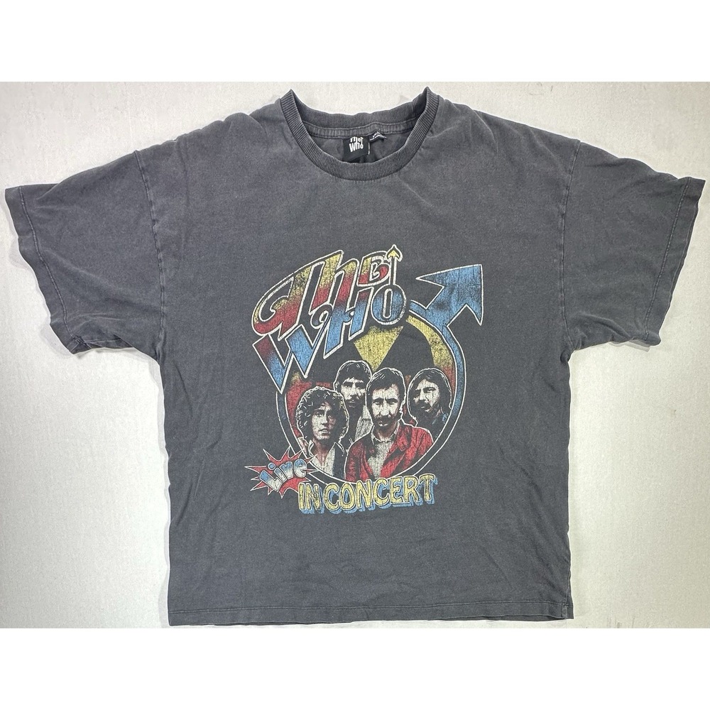 The Who Band T-Shirt S/M Live In Concert Vintage Style Graphic Tee Black